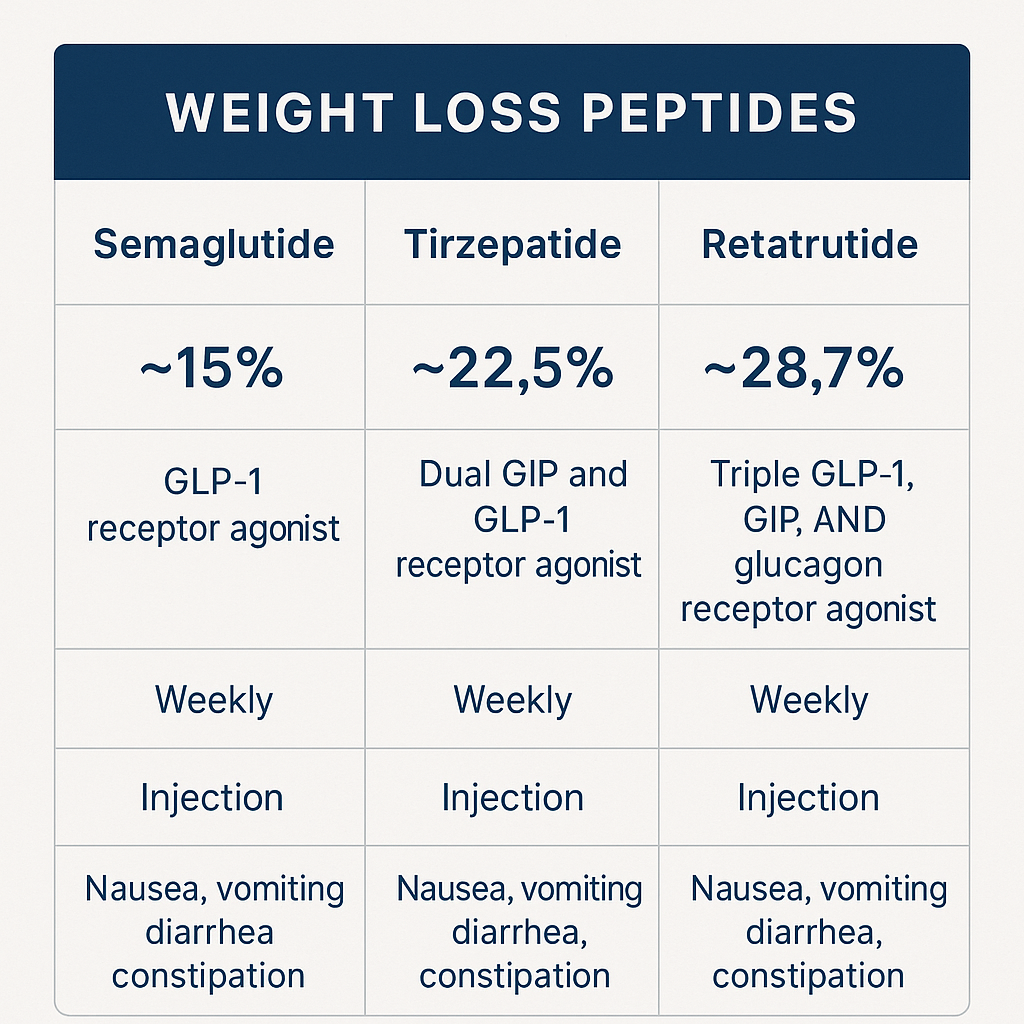 Peptide comparison chart preview